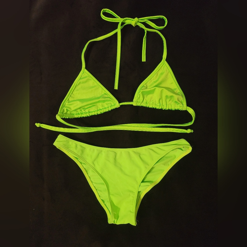 Neon Green Cleo the Hurricane String Bikini